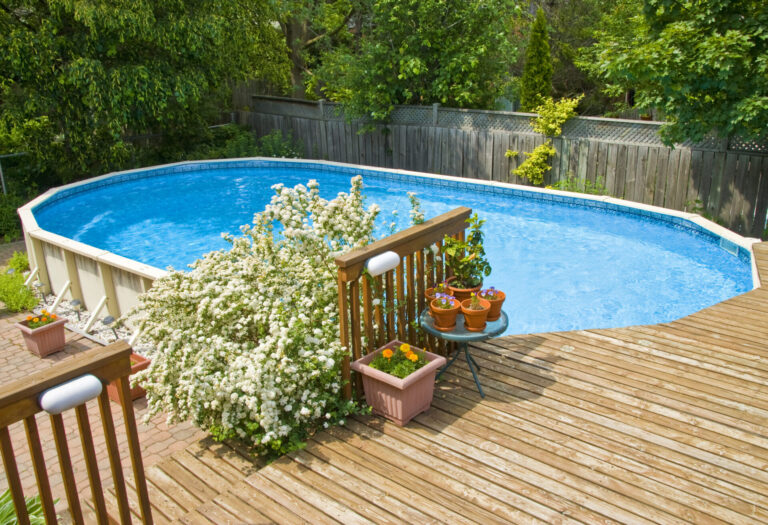 diy pool deck above ground